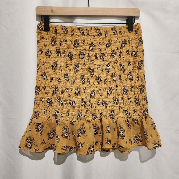 Almost‎ Famous Strapless Top Size L Mustard Black Smocked Whimsigoth Fairy Y2K - Picture 5 of 5